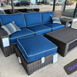 $10 Down financing or cash  3 pcs patio set Outdoor sofa, ottoman and coffee table
