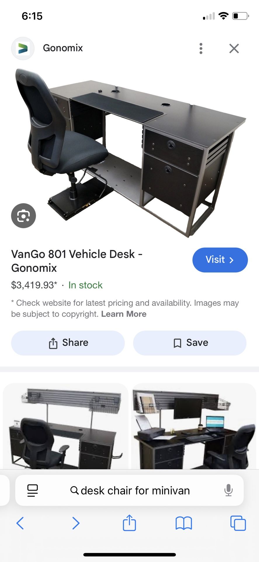 Minivan Desk