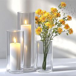 36 Cylinder Vases for Centerpieces - Different Sizes Floating Candle Vases Holder -5", 6",8" Hight Perfect for Weddings and Events Sandraheer