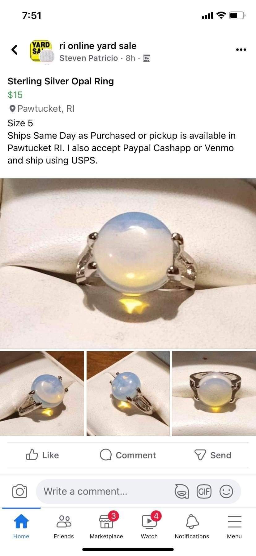 New Moonstone Salitare Ring.