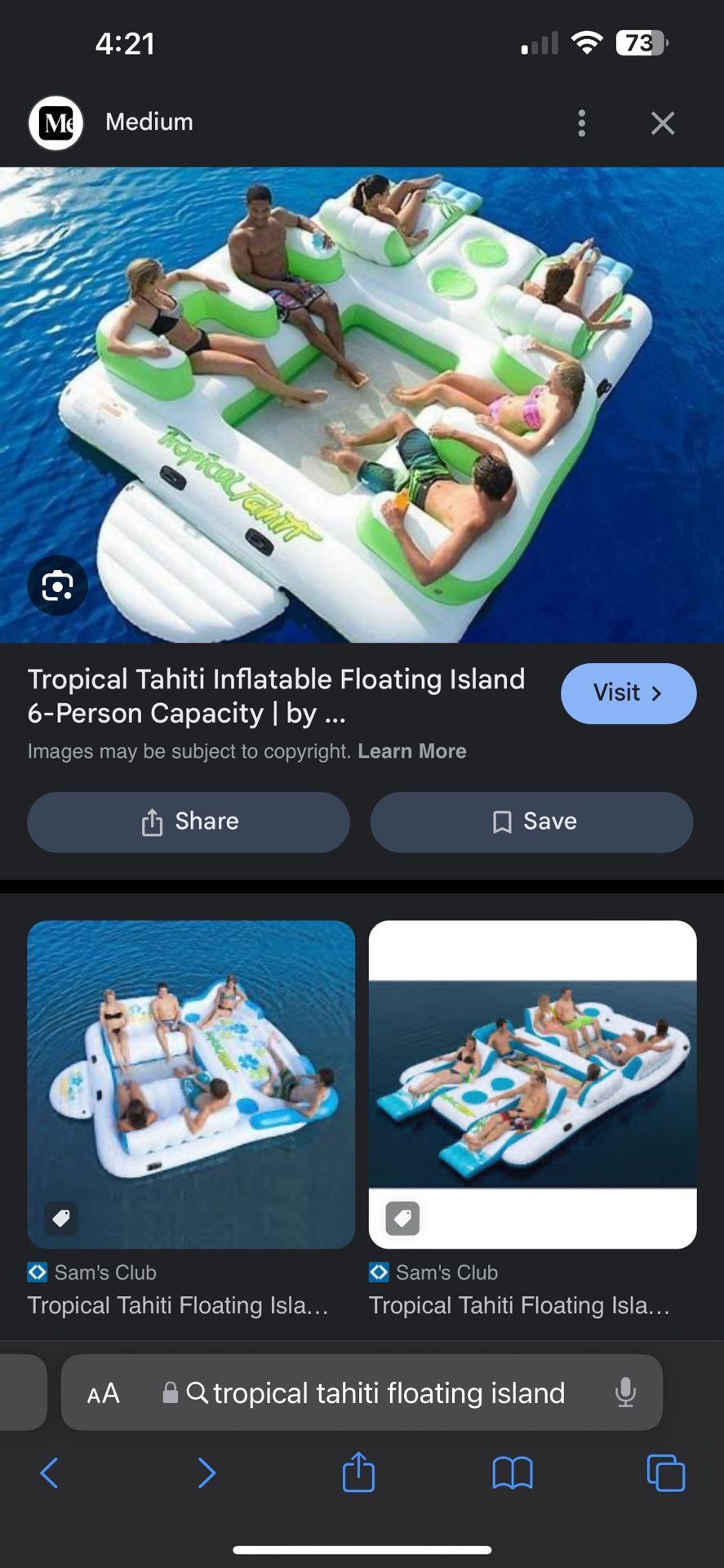 Lake Or River 6-person Inflatable Tube