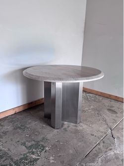 MCM limestone dining table