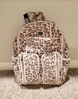NEW Madden NYC Women's Double Pocket Dome Backpack in Leopard print