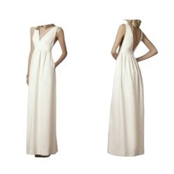 Jill Stuart Deep V Gown Off White Check Measurements, Size 2/4 Used As Display At Store