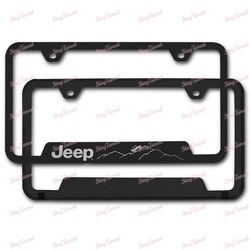 Au-Tomotive Gold For JEEP Mountain Rugged Black Stainless License Plate Frame X1 -(3-LF1-GF-JEEM-ERB