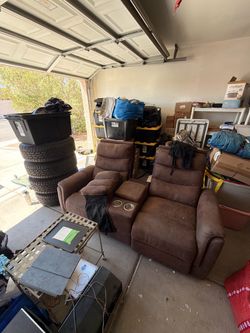 Brown electric couch