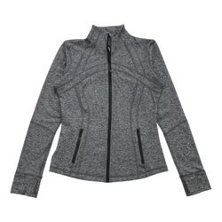 Lululemon Define Jacket Womens Size 10 Gray Black Nulu Sweatshirt Sweater Zip Up