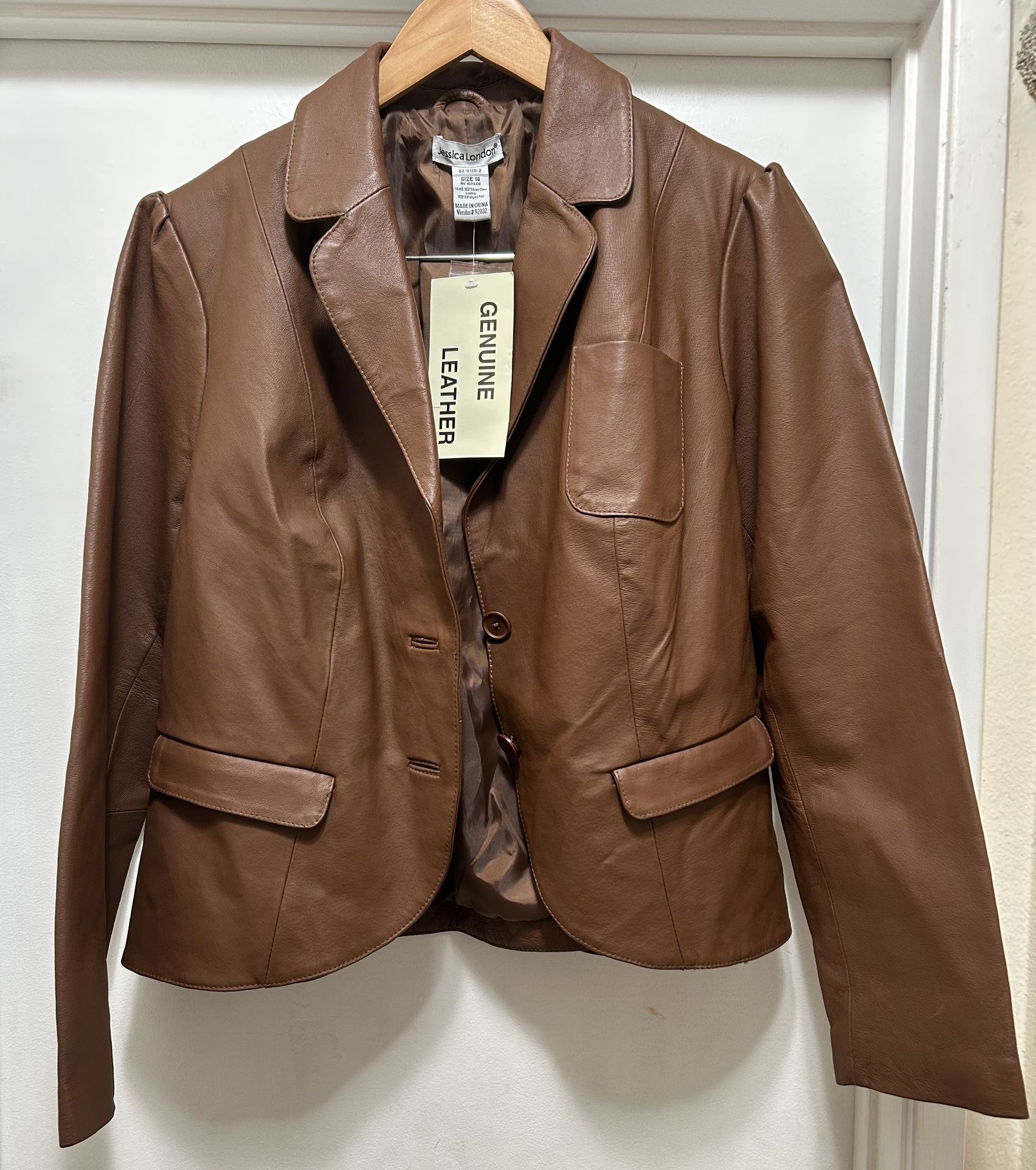 Jessica London Brown Leather Jacket