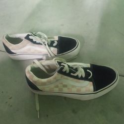 Vans Pink And White Checkered platforms