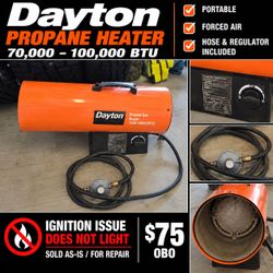 Dayton 70,000–100,000 BTU Propane Heater