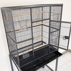 NEW $135 Large 63-inch Bird Cage Rolling Stand for Mid-Sized Cockatiels Parakeets Lovebirds 32x19x63”