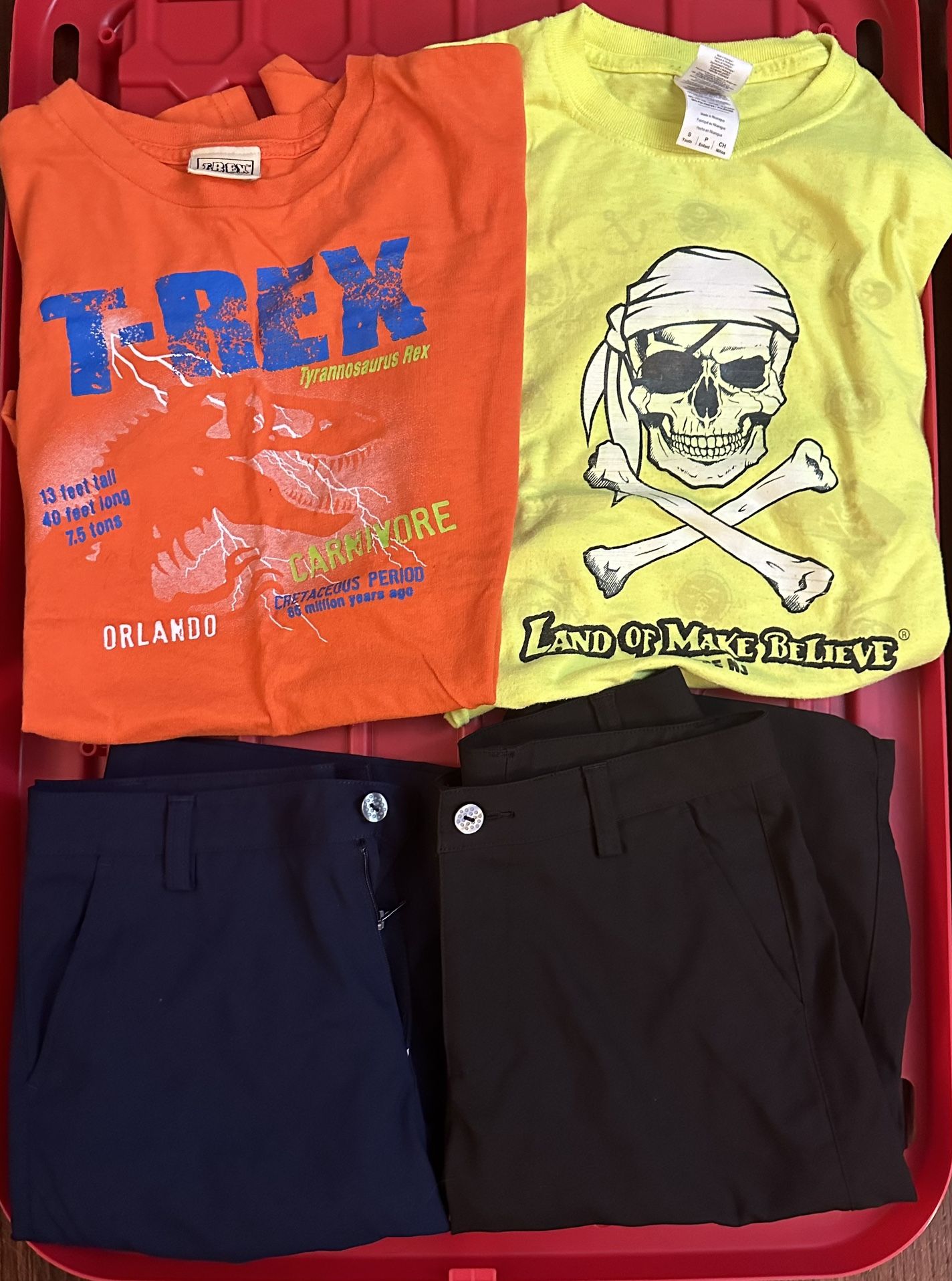 Boys puma shorts m 9/10 yr, trex youth lg and LOMB youth small tops