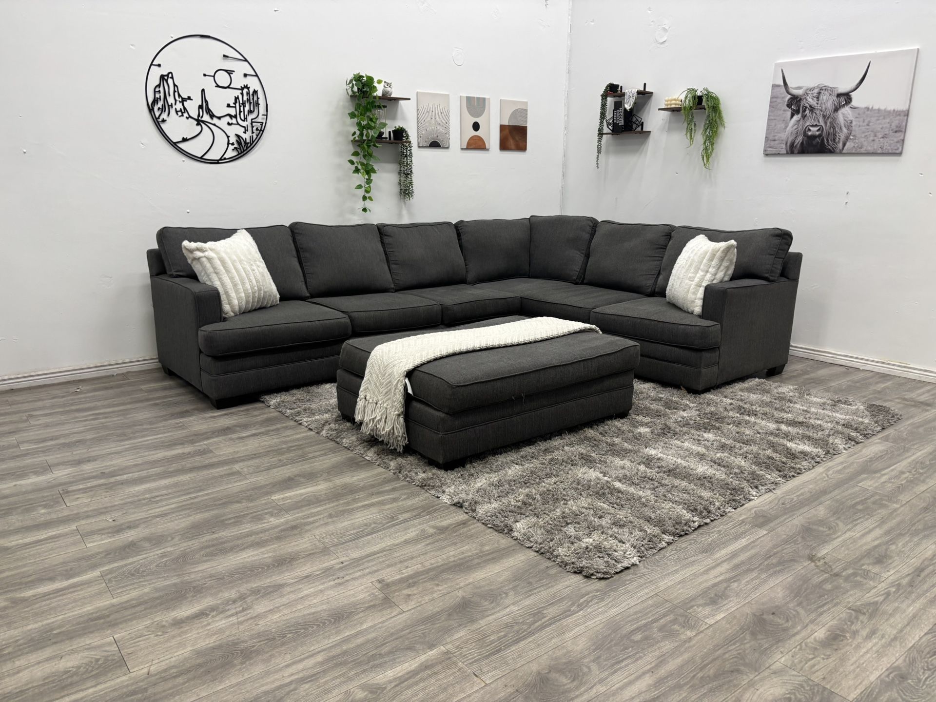Grey Sectional Couch - Free Delivery