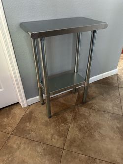 (NEW) 12” X  24” Stainless Steel Prep Table