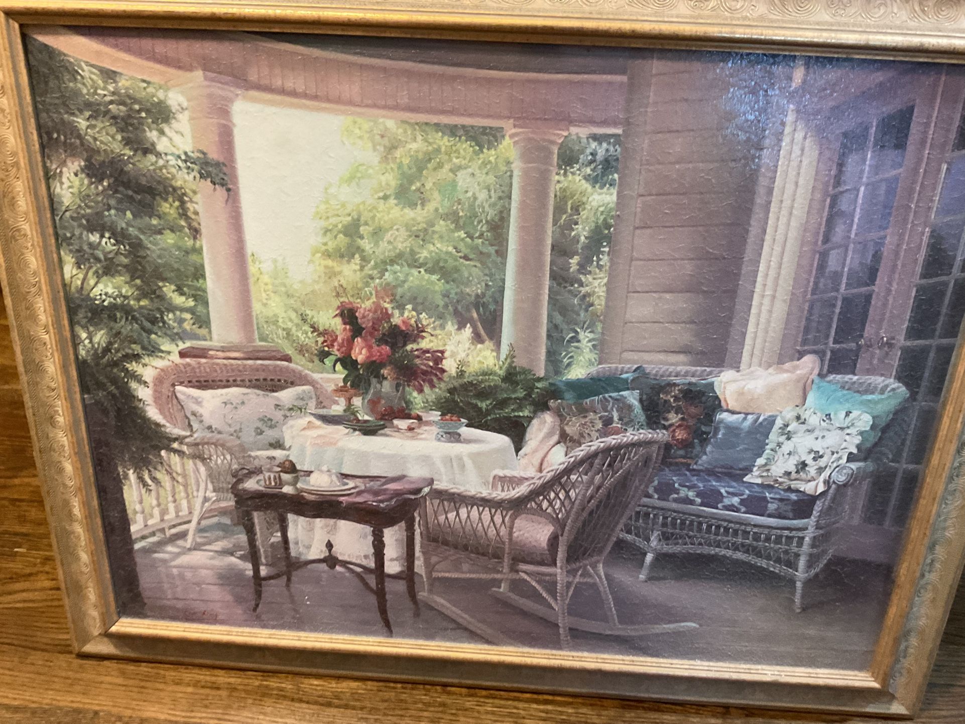 A Beautiful, Vantage (37” High X 29” Wide) Picture Of An Old Style House (NO SHIPPING)