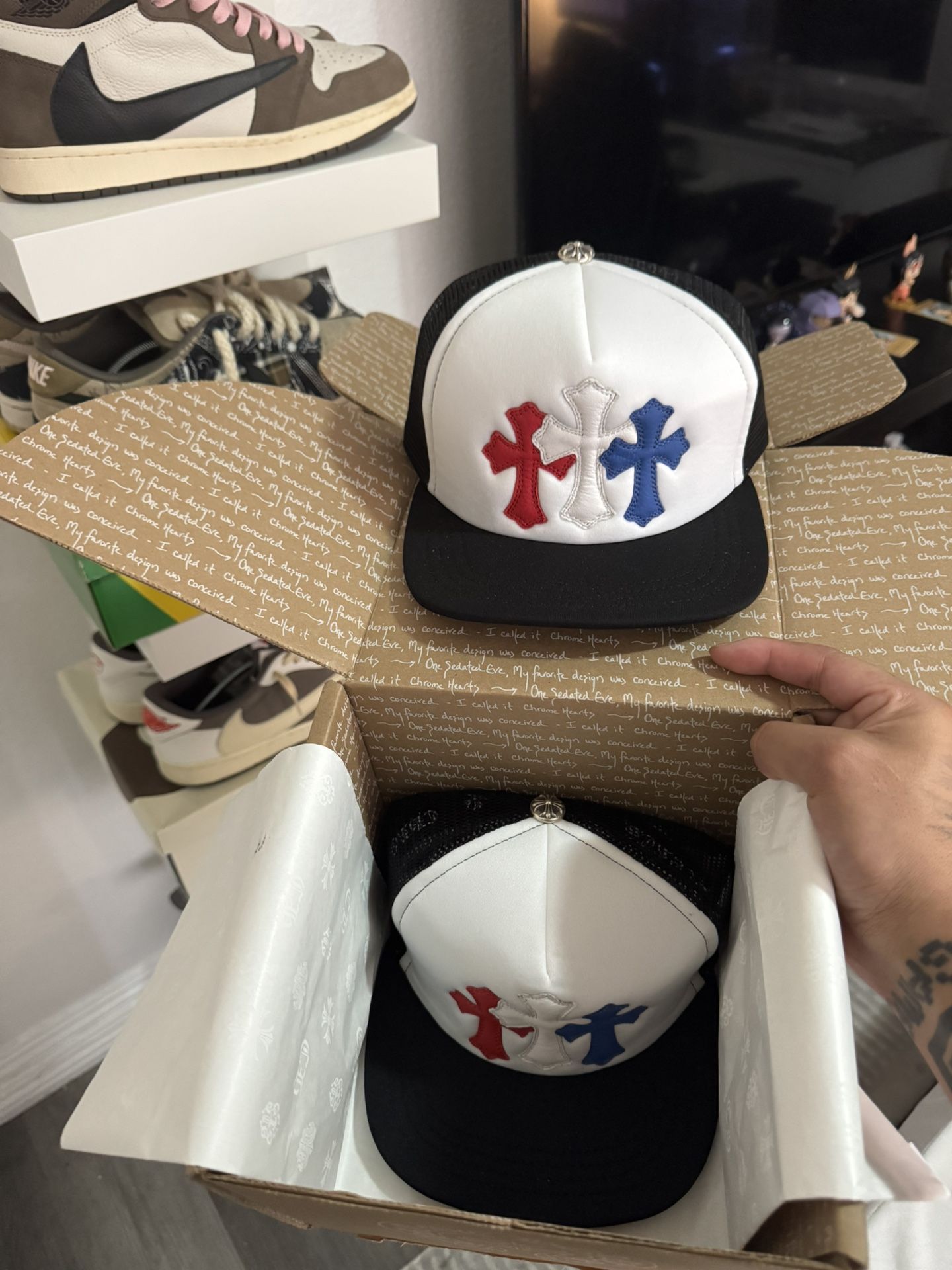 Chrome Hearts Trucker Hat Red/White/Blue