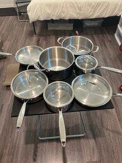 Stainless steel pots and pans set