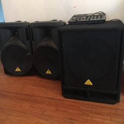 2  15 inches  BERINGER Power Speakers  🔊  And 18 Inches  BERINGER Power Subwoofer 🔊  