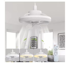 Mini Small Ceiling Fan Bulb, 10 in Ceiling Fan with Led Light, Upgraded