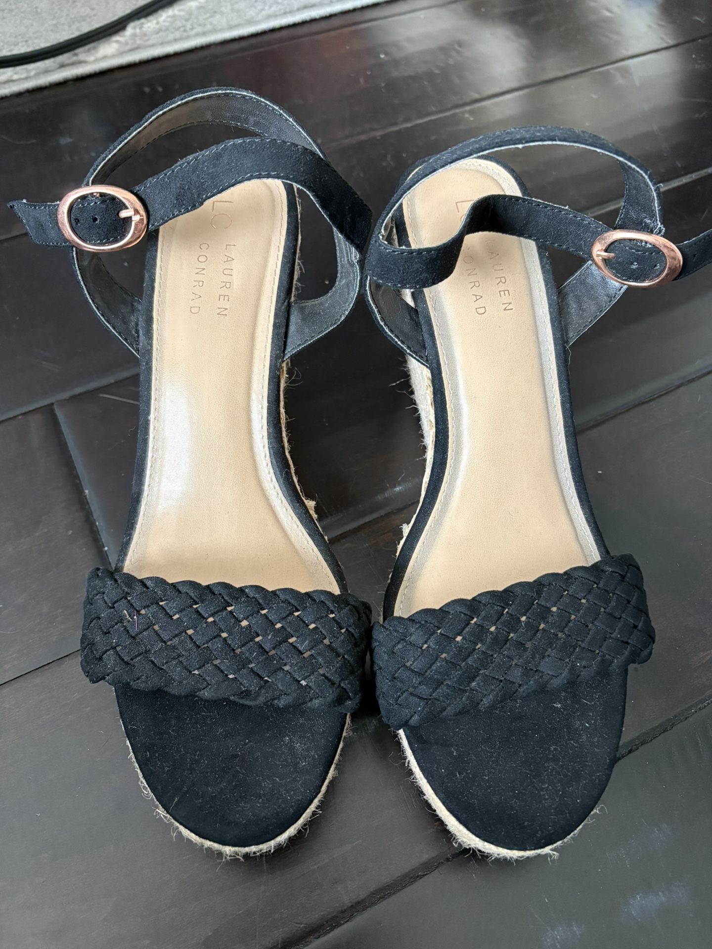 Lauren Conrad Black Wedge Heels