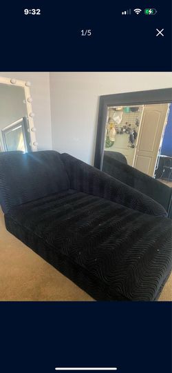 Black Chaise Couch Sofa