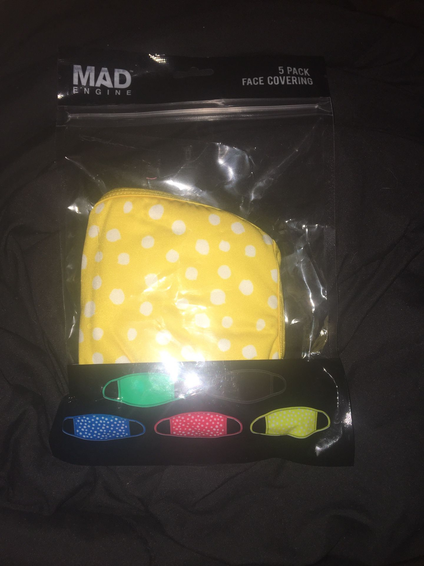 5 Pack Of Polka Dot Face Masks 😷
