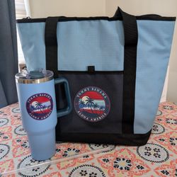 Tommy Bahama Aloha America Cooler Bag & Large Cup (Make A Great Gift!) 