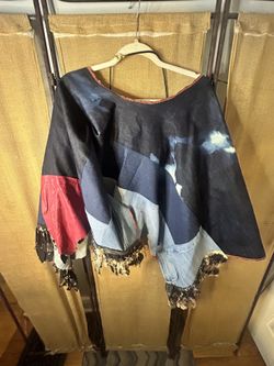 Leather Painted Poncho 