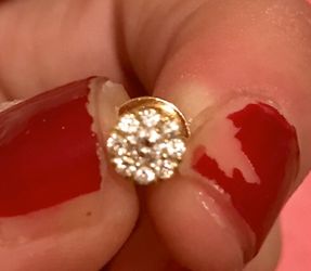 Set of diamond and 14k gold earings