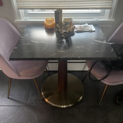 West Elm Faux Marble Dining Table