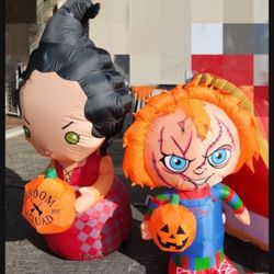 CHUCKY & HOCUS POCUS  INFLATABLE FRONT YARD DECORATION BLOW UP HALLOWEEN