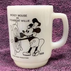 Fire King Mickey Mouse Steamboat Willie Mug Cup Disney Pepsi Collector's Series