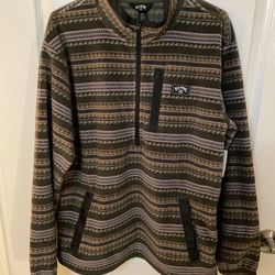 Billabong Mock Neck Fleece Mens Medium Long Sleeve 1/4 Zip Drew Aztec Hiking