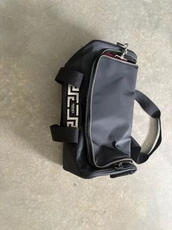 Versace Men’s Bag (Black and Red with Silver Zippers)