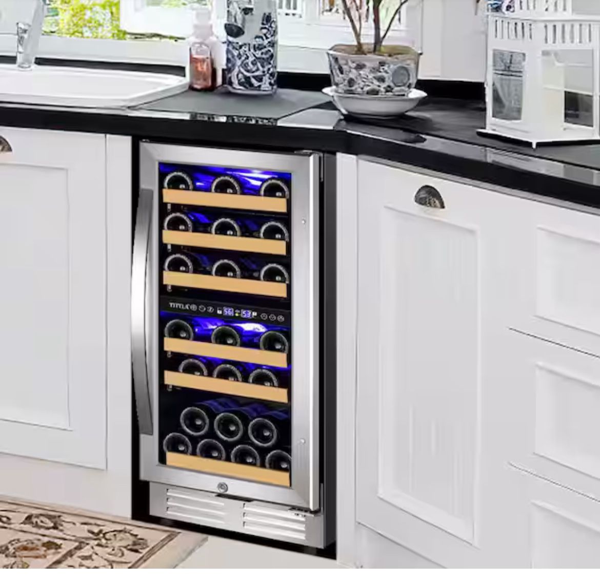 TITTLA 15" Dual Zone 30 Bottle Cellar Cooling Unit Built in Freestanding Compressor Cooler with 2 handles Stainless Steel @222,New Products : American Fashion Style Bags On Sale