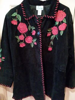 All suede leather ladies leather jacket