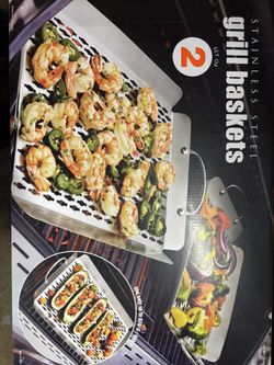 Grill Baskets Stainless Steel Pack Of Two