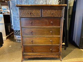PIER 1 Senopati Mahogany Wood 6-Drawer Bohemian Style Dresser