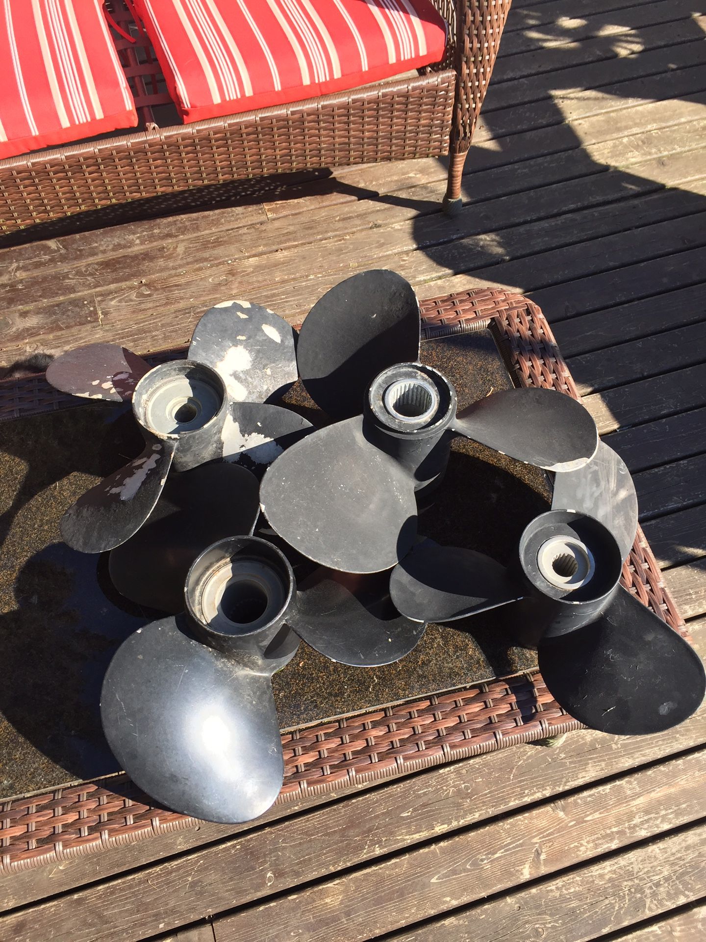 4 nice propellers boat motor aluminum speed