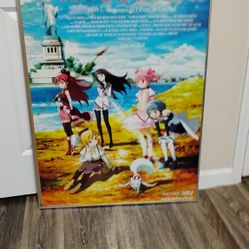 Puella Magi Madoka Magica the Movie Anime Classic film Canvas Poster w/Steel Frame, 40”LX28”WX1.5”T