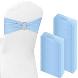 CHENGU 150 Pieces Spandex Stretch Chair Sashes Bows Elastic Chair Cover Bands Ties with Buckle Slider for Wedding Party Reception Events Universal Cer