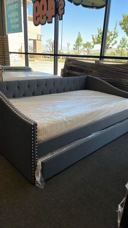Brand new daybed twin over twin trundle with mattresses complete or trundle alone 250 with Mattresses $499 can deliver