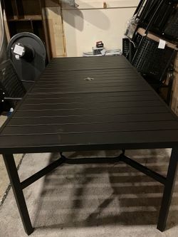 Nuu Garden Outdoor Dining Table Set W/6 Chairs W/Cushions & Metal Frame. New. Never Been Used(See & Click On Pictures)