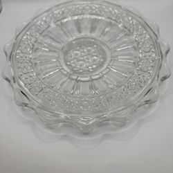 EAPG John B. Higbee Glass GALA Hawaiian Lei Plate - 10 5/8” (Bee Marked, c. 1913)