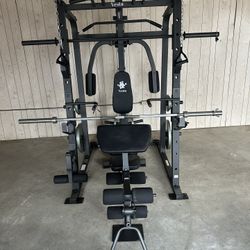 Vesta Fitness Smith Machine 1001 w/Bench Attachment | 230lb Bumpers Olympic Weights | 7ft Olympic Bar | Fitness | Gym Equipment | FREE DELIVERY 🚚 