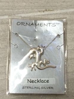 925 - Sterling Silver Chain and Lizard Pendant Necklace