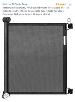 Retractable Dog Gate, PRObebi Baby Gate Retractable 34’’ Tall Extends to 54’’/140cm, Retractable Safety Gate for Stairs, Doorways, Hallways, Indoor, O