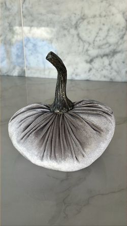 Decorative Velvet Pumpkin with Stem