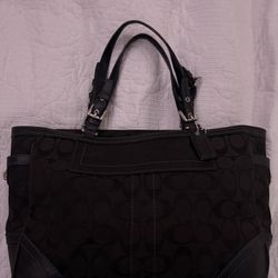 Vintage Coach Black Jacquard Bag 
