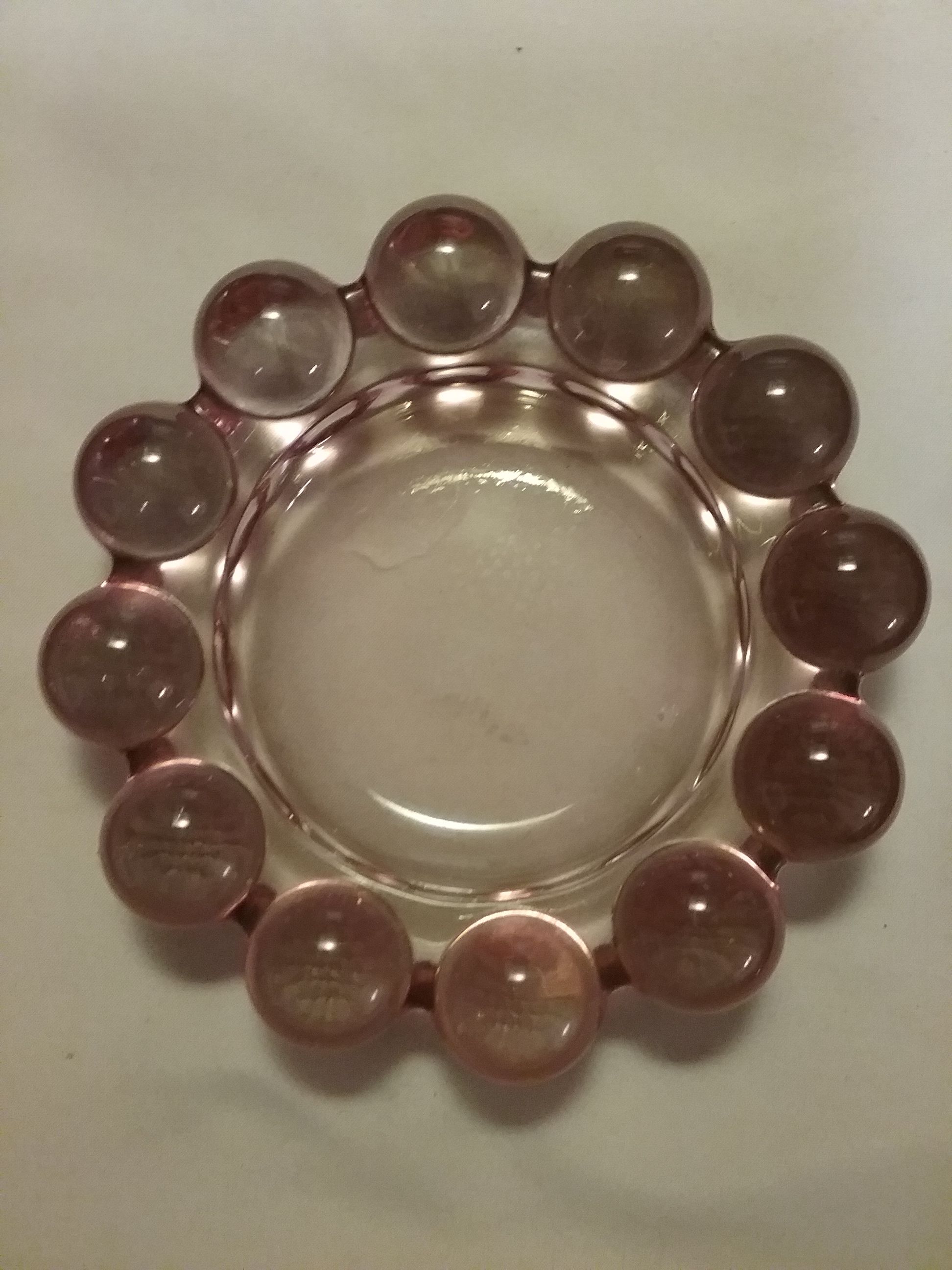 Vintage pink boopie glass ashtray